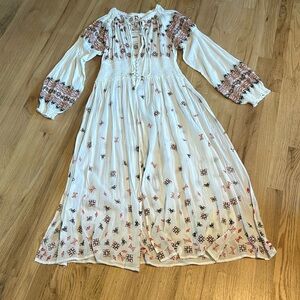 Free People embroidered shirt dress